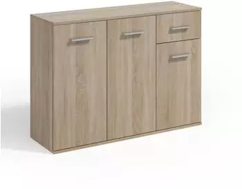 Masseno Giacomo V Kommode 1 Schublade, 3 Türen, 112x33x85cm, Sonoma Eiche (800000971135)