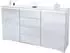 Vladon Sideboard Faro V1 weiß matt / weiß hochglanz, 2 Türen, 4 Schubladen, LED (Faro V1)