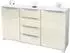 Vladon Linio V1 Sideboard mit 2 Türen und 4 Schubladen, weiß matt/creme hochglanz (50027779)