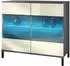 Vladon Bari V3 Sideboard mit Glastüren und RGB-Beleuchtung, anthrazit matt / creme hochglanz (50028552)