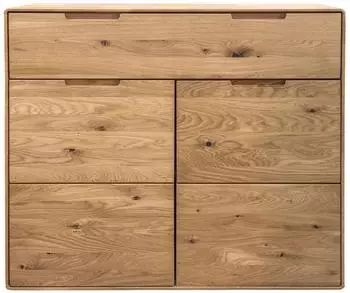 G+K M&ouml;belvertriebs GmbH Kommode KM-0663 2 T&uuml;ren, 1 Schublade, Wildeiche massiv, 100x91x40cm (KM-0663)