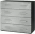Vladon Pavos Kommode mit 4 Schubladen, Beton Oxid Optik, 76x72x35cm