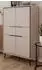 Furn.Design Brebbia Highboard 4-türig, sand/schwarz, 90x140cm, Soft-Close (FO-003720)