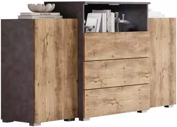 Mirjan24 Sideboard Urban III mit LED-Beleuchtung, 3 Schubladen, 150x81x39cm