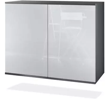 Vladon Skadu V3 Kommode 2 T&uuml;ren, anthrazit matt/wei&szlig; hochglanz, 92,5x73,5x35cm (50028849)