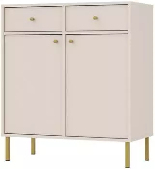 Masseno TORINO Kommode 84x94x41cm, 2 Schubladen, 2 Türen, beige (826 TOKYO 1 KOMODA 2F 2S BEŻ PIASKOWY)