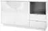 Vladon Metro Sideboard 2 Türen, 2 Schubladen, weiß/grau hochglanz (153x88x38cm)