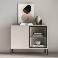 Selsey Barnee &ndash; Sideboard Mit Beleuchteter Glasvitrine, Kaschmir, 107 Cm
