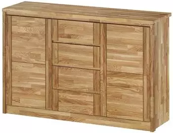 Erst-Holz Sideboard mit 4 Schubladen und 2 Türen, grifflos, Eiche geölt (90.50-34)