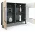 Vladon Grömitz V3 Kommode mit 2 Glastüren und RGB-Beleuchtung, anthrazit matt/schwarz hochglanz (50028585)