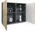 Vladon Rova V3 Kommode 4 Push-to-Open Türen, anthrazit matt/Eiche Nordic (50028974)