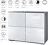 Vladon Rova V3 Kommode 4 Push-to-Open Türen, anthrazit matt/Eiche Nordic (50028974)