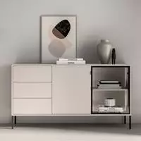 Selsey Barnee &ndash; Sideboard Mit Beleuchteter Glasvitrine, Kaschmir, 160 Cm