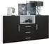 Vladon Skadu Sideboard 2 Türen, 3 Schubladen, weiß matt/schwarz matt (50000896)
