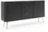 Masseno Zenzero Sideboard 168x87x39cm, 3 Schubladen, 2 Türen, schwarz/gold