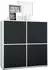 Vladon Cuba V2 Highboard weiß matt / schwarz matt, 104x105,5x35,5cm (50009402)
