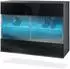 Vladon Bari V3 Sideboard mit Glastüren & RGB-Beleuchtung, anthrazit/schwarz hochglanz (50028568)