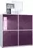 Vladon Cuba V2 Highboard weiß matt / Brombeer Hochglanz, 8 Fächer (104x105,5x35,5cm)