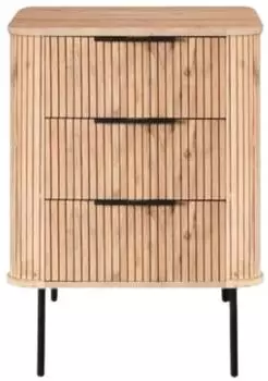 Wolf Möbel Bronx Round Kommode mit 3 Schubladen, grau (58x80x45cm)