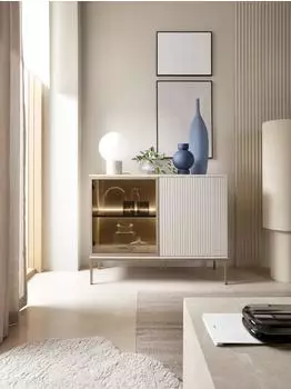 Selsey Tosena Sideboard 2-türig mit LED, greige, 104x83x39cm