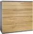 Vladon Pavos V3 Hängekommode 4 Schubladen, anthrazit matt/Eiche Natur (76x76x35cm)