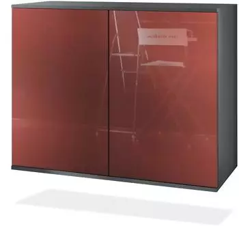 Vladon Skadu V3 Kommode 2 T&uuml;ren, anthrazit matt / bordeaux hochglanz (92,5x73,5x35cm)