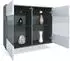 Vladon Bari V3 Kommode mit 2 Glastüren & RGB-Beleuchtung, anthrazit/Beton Dunkel Optik (50028574)