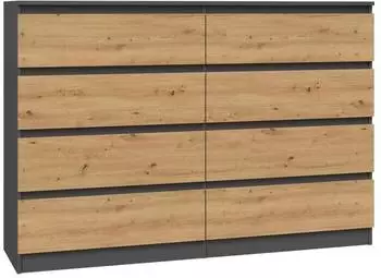 OEM Malwa M8 140 Kommode, 8 Schubladen, Anthrazit/Artisan Eiche