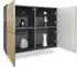 Vladon Rova V3 Kommode 4 Push-to-Open Türen, anthrazit matt / grau hochglanz (92,5x73,5x35cm)