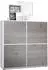 Vladon Cuba V2 Highboard weiß matt / Eiche Nordic, 8 Fächer (50009396)