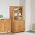 vidaXL Aufbewahrungsmöbel-Set mit Vitrine, braun, Holzwerkstoff (3328632)