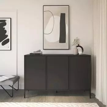 Selsey Velveto Sideboard 3-türig, schwarz, 150cm