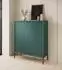 Selsey Vellore Highboard 2-türig, 6 Fächer, grün mit schwarzem Gestell, 104x125x39cm