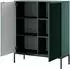 Selsey Vellore Highboard 2-türig, 6 Fächer, grün mit schwarzem Gestell, 104x125x39cm