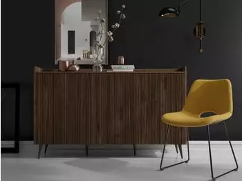 WFL GROUP Arysa Sideboard 150cm, Rillenfronten, Walnuss Holzoptik (800001754587)