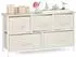 Relaxdays Schubladenbox 5 Stoff-Schubladen, Metall & Holz, 54,5x100x30cm, beige