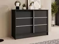 KOMMODE Mirela mit 2 Schiebet&uuml;ren 100 cm, Schwarz