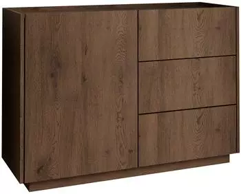 Mirjan24 Mirtu KSZ100 Kommode mit Dreht&uuml;r und 3 Schubladen, 100x75x40cm (KSZ100)
