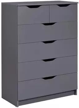 Livetastic Kommode Silenzia 2S4S, 6 Schubladen, graphitgrau, 81,5x40x112,5cm