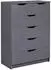 Livetastic Kommode Silenzia 2S4S, 6 Schubladen, graphitgrau, 81,5x40x112,5cm