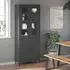 vidaXL Viken Highboard-Aufsatz anthrazit Massivholz Kiefer (374943)