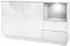 Vladon Metro Sideboard weiß hochglanz, Beton Oxid Optik, LED (50004912)