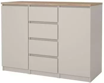 ebuy24 Naia Sideboard 2 Türen, 4 Schubladen, Eiche-Dekor (07-76236Pnkhl)