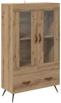 vidaXL Highboard mit Glasvitrine Artisan-Eiche 69,5x31x115cm