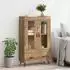 vidaXL Highboard mit Glasvitrine Artisan-Eiche 69,5x31x115cm
