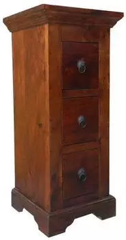 Massivmoebel24 Oxford 501 Beistellschrank Akazie massiv nougat lackiert 33x31x74cm (09-330-620-00P1)