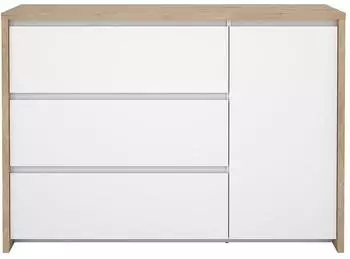 ebuy24 Next Kommode 1 Tür, 3 Schubladen, weiß hochglanz (07-50308Phluu)