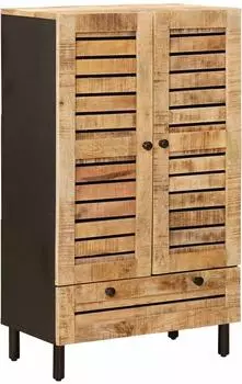vidaXL Stauraumschrank Massivholz Mango, natur, 60x33x100cm