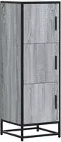 vidaXL Highboard Grau Sonoma 35,5x35x106,5 cm Holzwerkstoff und Metall