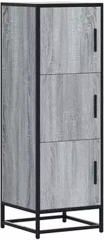vidaXL Highboard Sonoma grau, Holzwerkstoff und Metall, 35,5x35x106,5cm